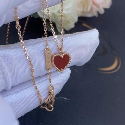 [Auream]SWEET CLOVER CARNELIAN HEART NECKLACE