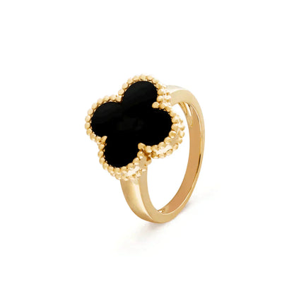 [Auream]CLOVER ONYX RING