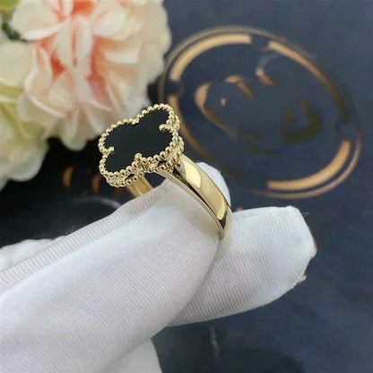 [Auream]CLOVER ONYX RING
