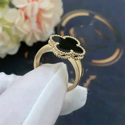 [Auream]CLOVER ONYX RING