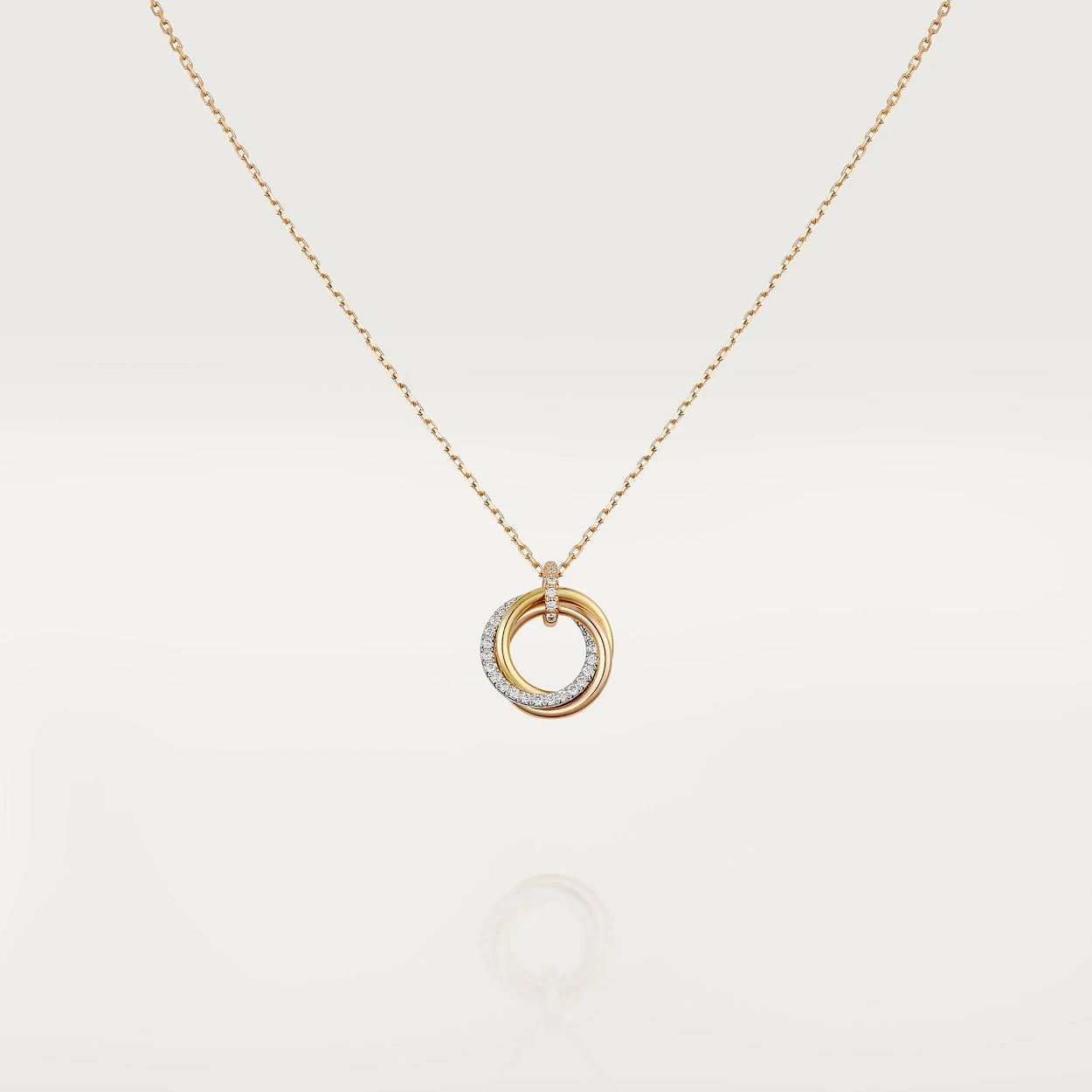 [Auream]TRINITY NECKLACE SILVER GOLD PINK GOLD DIAMONDS