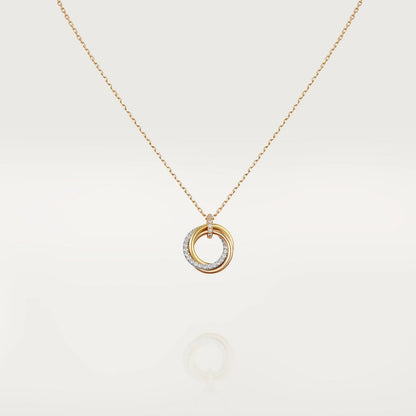 [Auream]TRINITY NECKLACE SILVER GOLD PINK GOLD DIAMONDS