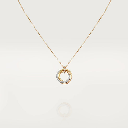 [Auream]TRINITY NECKLACE SILVER GOLD PINK GOLD DIAMONDS