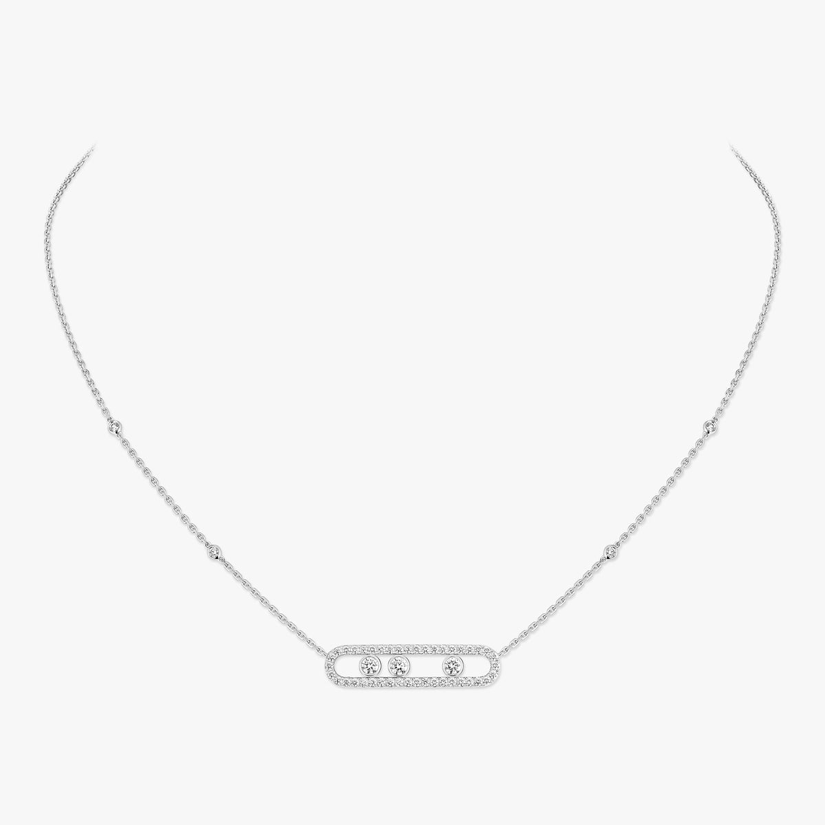 [Auream] Move Pave_ Rose Gold Diamond Necklace