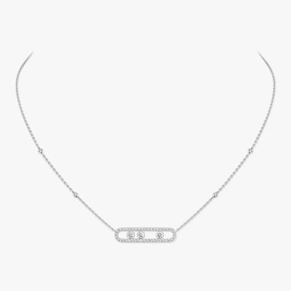 [Auream] Move Pave_ Rose Gold Diamond Necklace