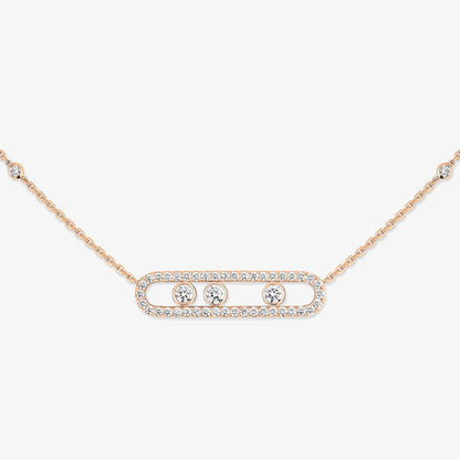 [Auream] Move Pave_ Rose Gold Diamond Necklace