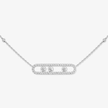 [Auream] Move Pave_ Rose Gold Diamond Necklace