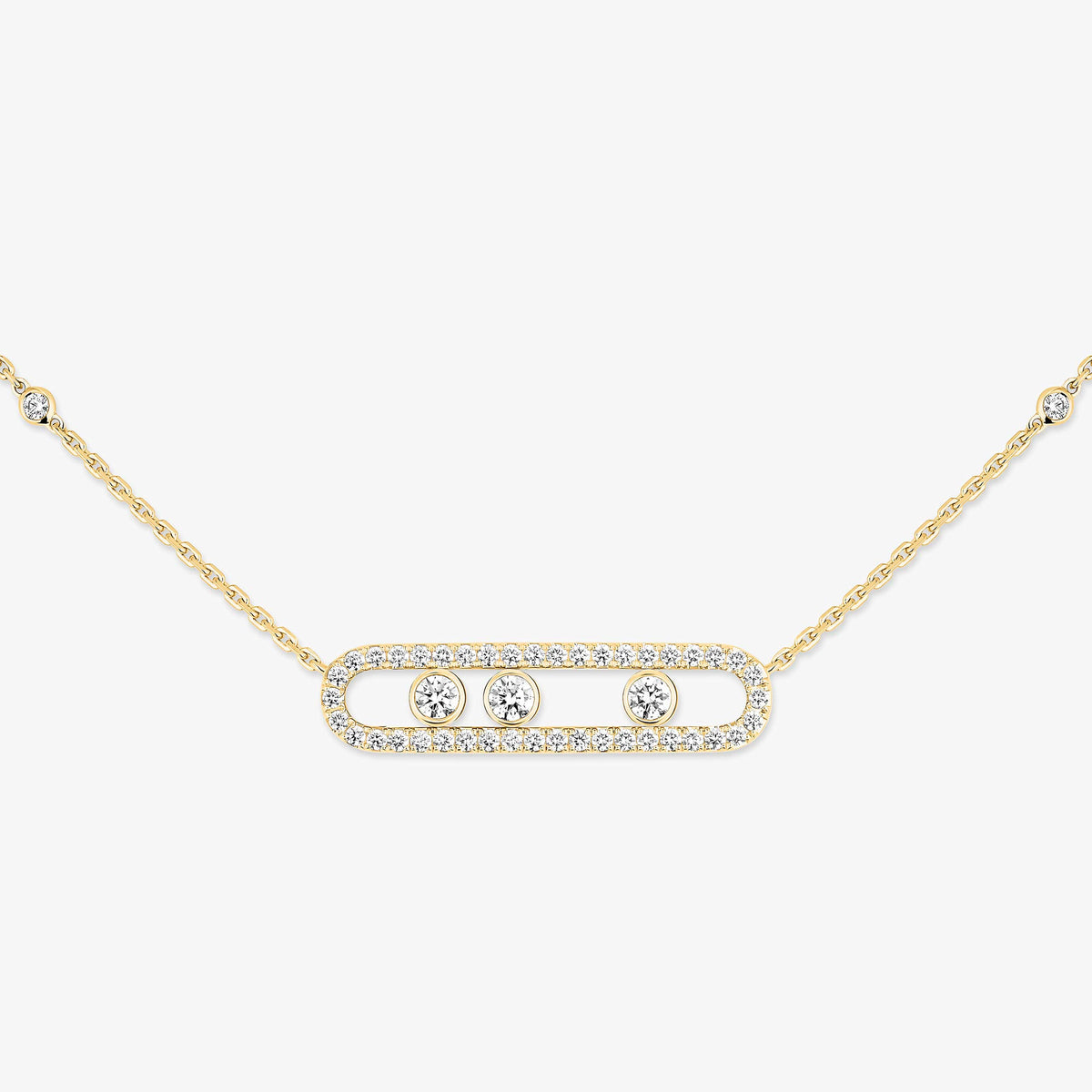 [Auream] Move Pave_ Rose Gold Diamond Necklace
