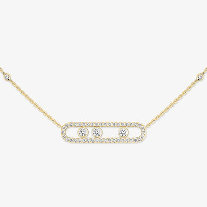 [Auream] Move Pave_ Rose Gold Diamond Necklace