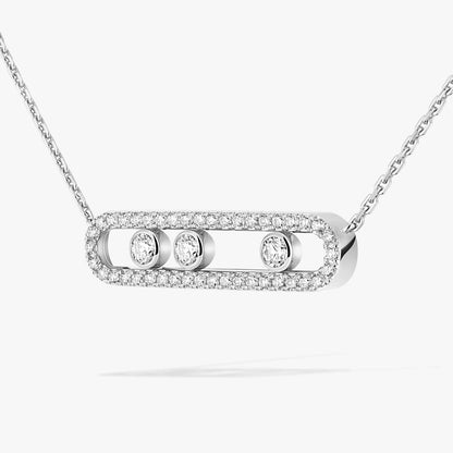 [Auream] Move Pave_ Rose Gold Diamond Necklace