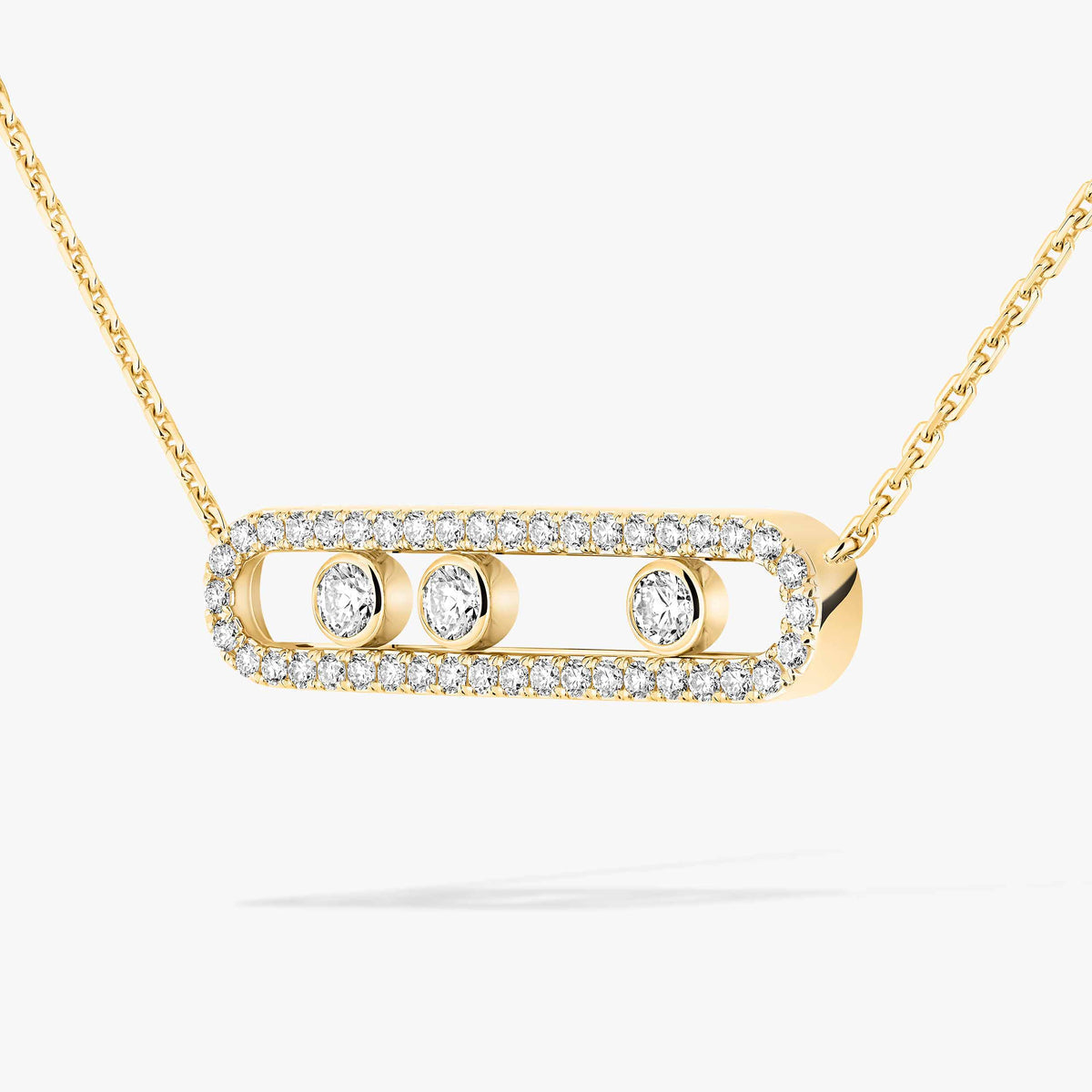 [Auream] Move Pave_ Rose Gold Diamond Necklace
