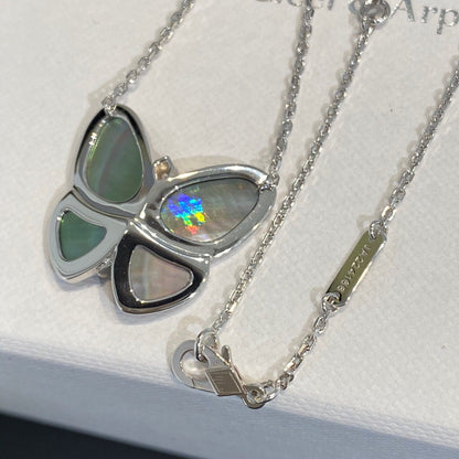 [Auream]LARGE BUTTERFLY SILVER PENDANT DIAMOND NECKLACE