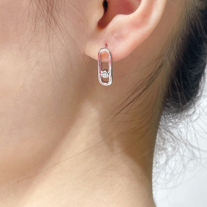 [Auream]MOVE UNO SMALL 1 DIAMOND EARRINGS