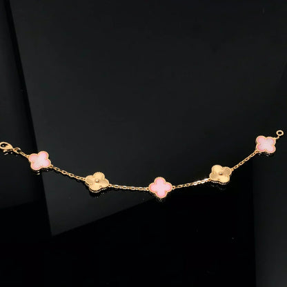 [Auream] CLOVER 5 MOTIFS  PINK MOP BRACELET COLLECTION