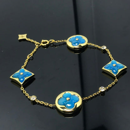 [Auream]STAR AND SUN 4 MOTIF BLUE BRACELET