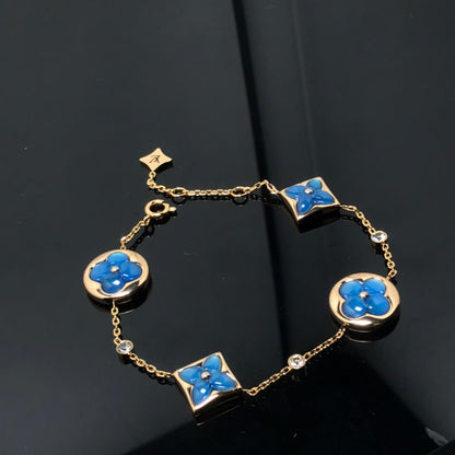 [Auream]STAR AND SUN 4 MOTIF BLUE BRACELET