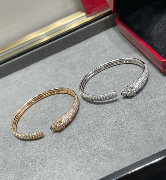 [Auream]PANTHERE FULL DIAMOND OPEN BRACELET