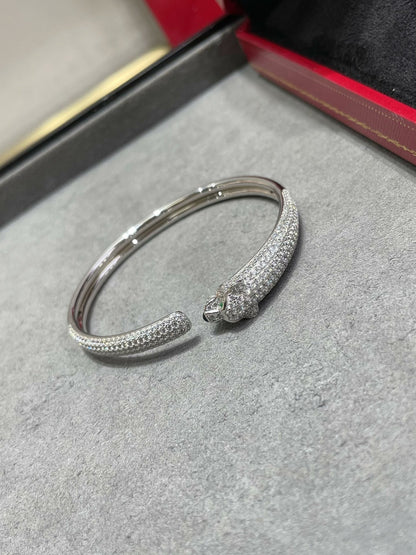 [Auream]PANTHERE FULL DIAMOND OPEN BRACELET