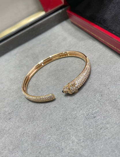 [Auream]PANTHERE FULL DIAMOND OPEN BRACELET