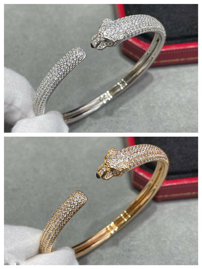 [Auream]PANTHERE FULL DIAMOND OPEN BRACELET