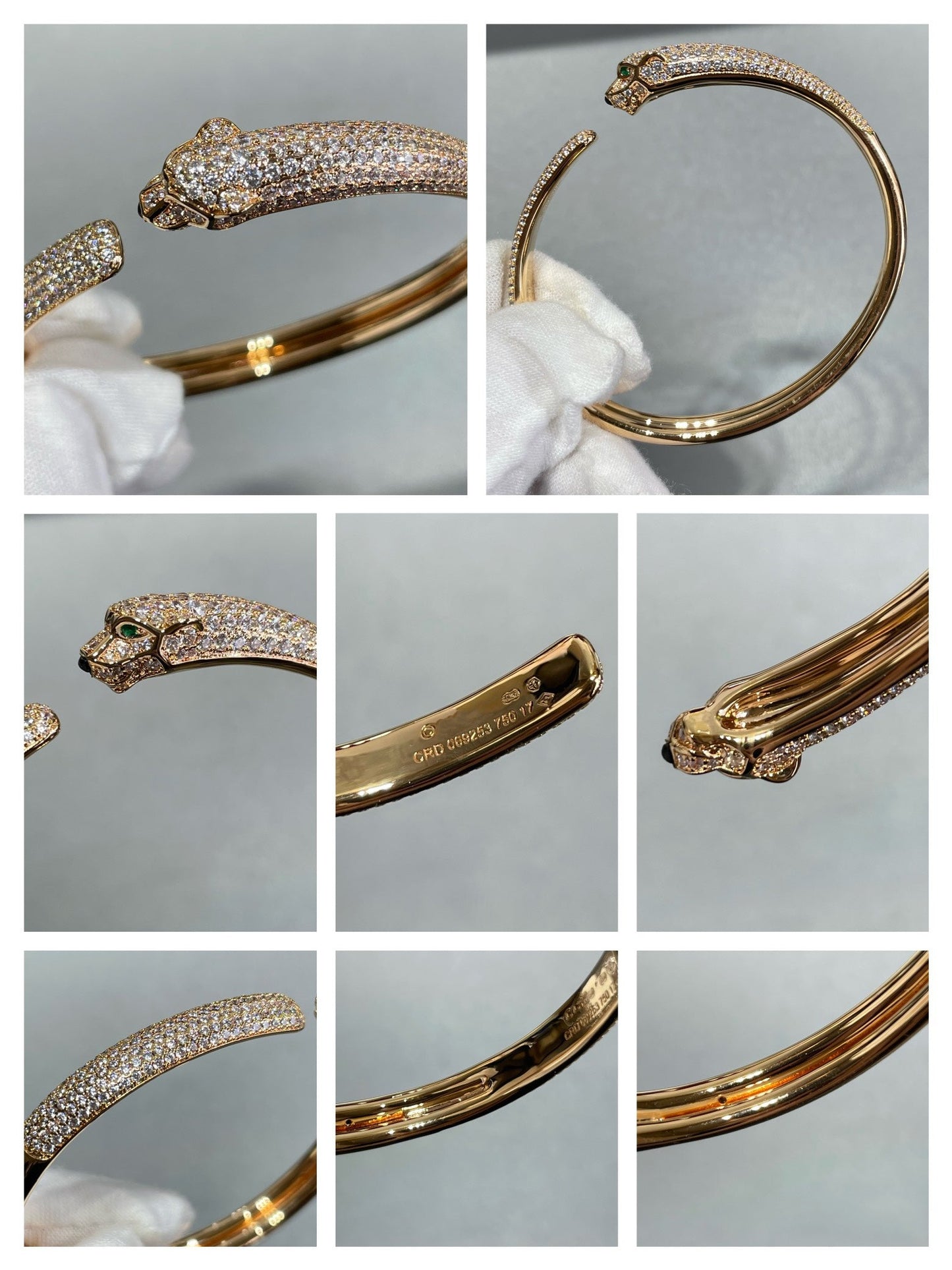 [Auream]PANTHERE FULL DIAMOND OPEN BRACELET