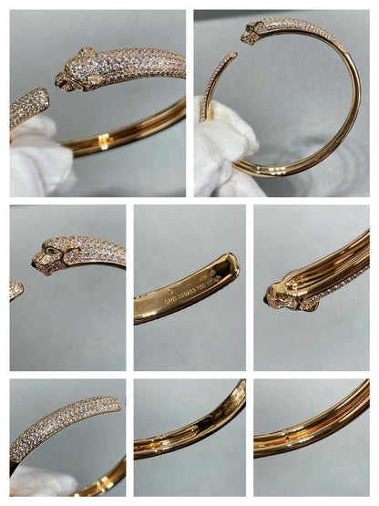 [Auream]PANTHERE FULL DIAMOND OPEN BRACELET