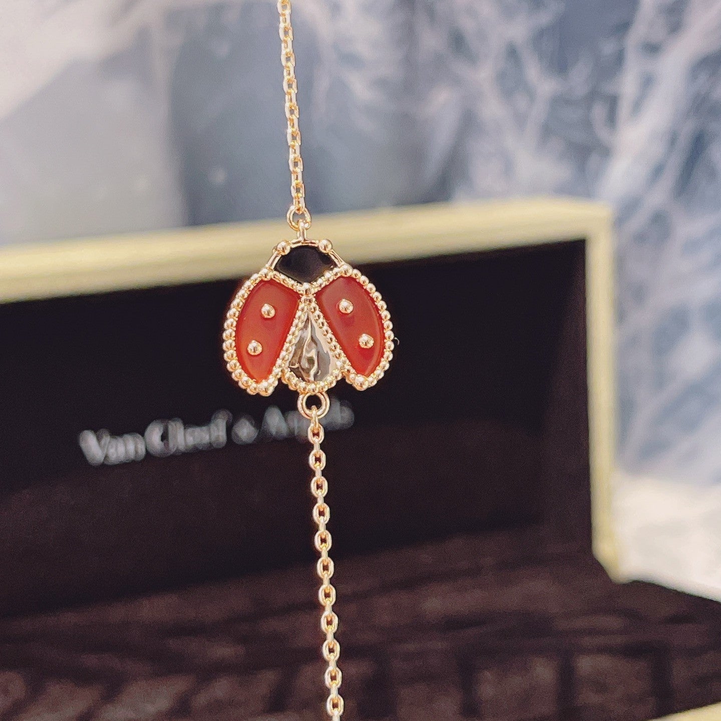[Auream]LUCKY SPRING 1 MOTIF PINK GOLD BRACELET