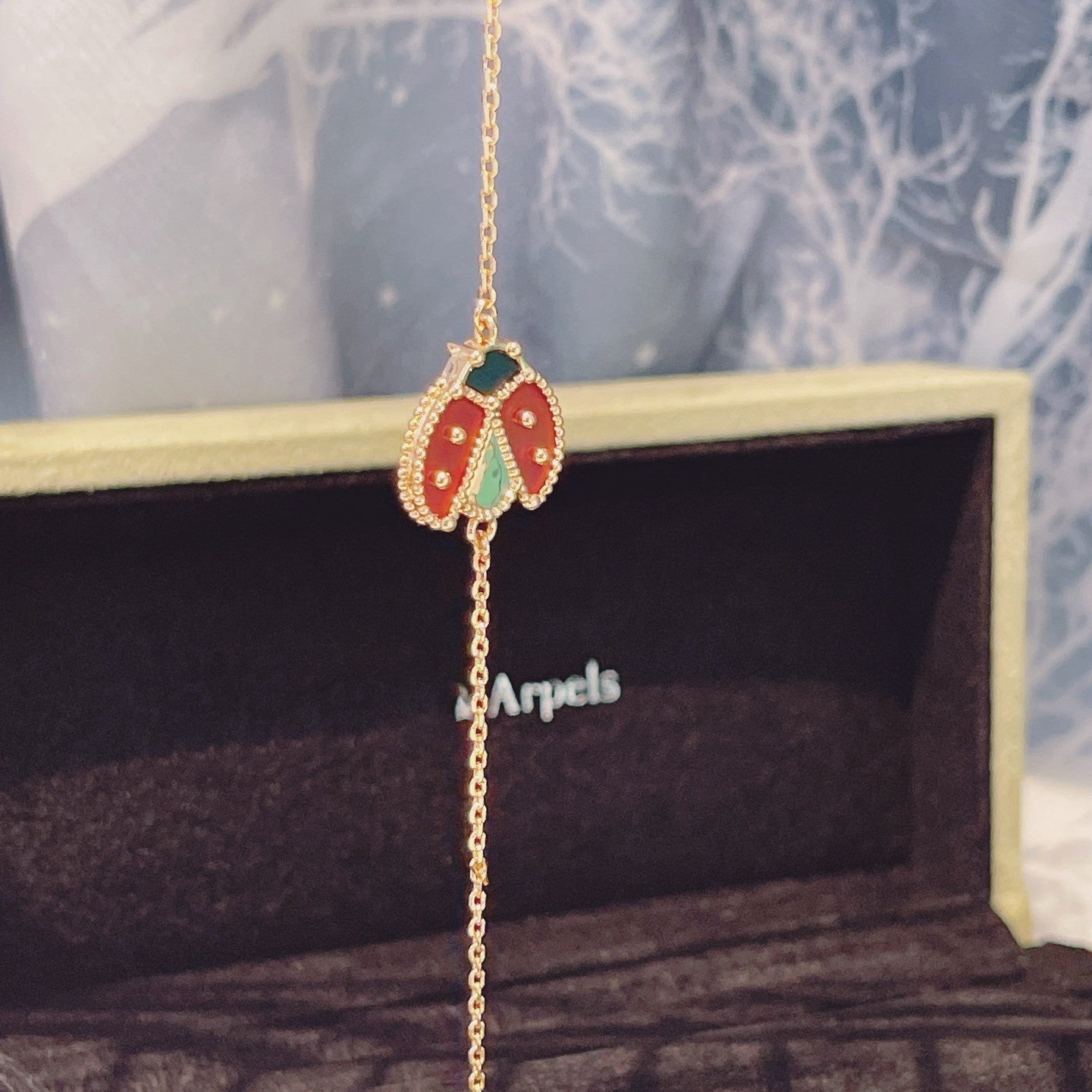 [Auream]LUCKY SPRING 1 MOTIF PINK GOLD BRACELET