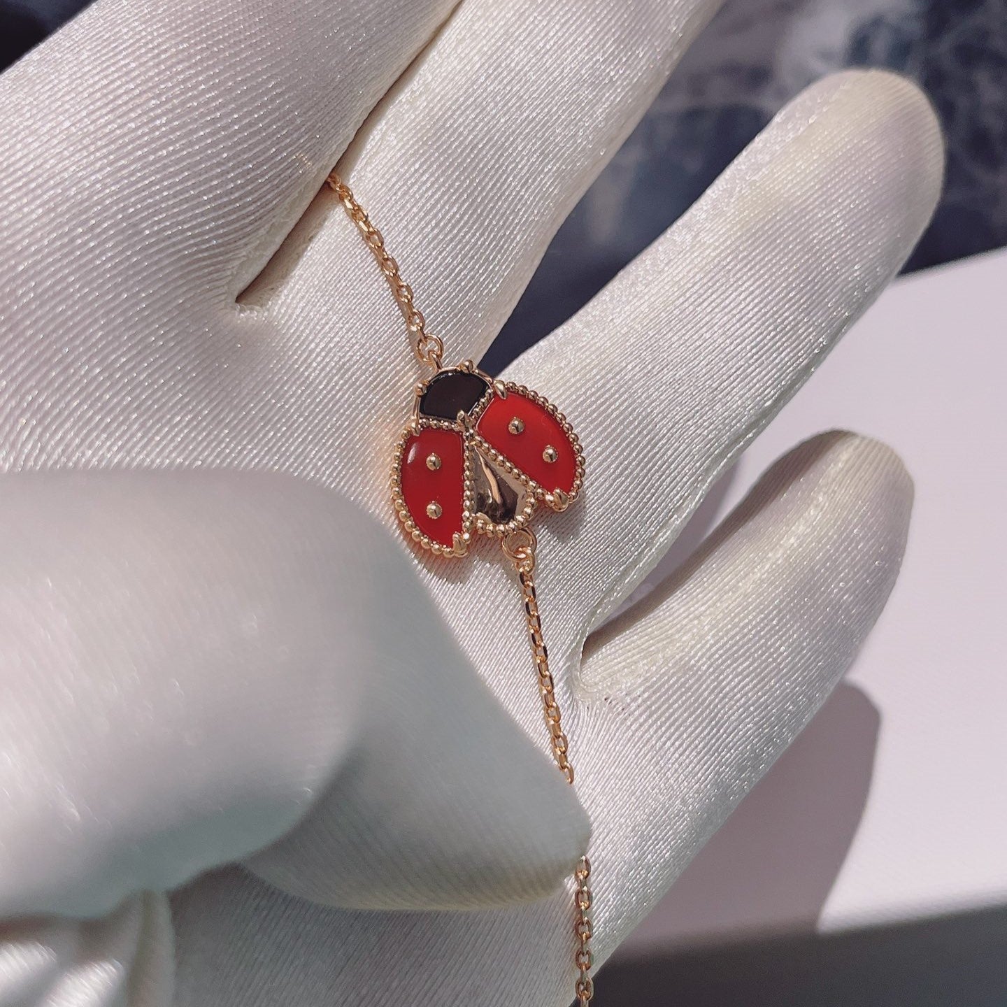 [Auream]LUCKY SPRING 1 MOTIF PINK GOLD BRACELET