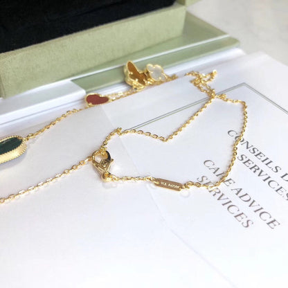 [Auream]LUCKY SPRING 4 MOTIFS ROSE GOLD NECKLACE