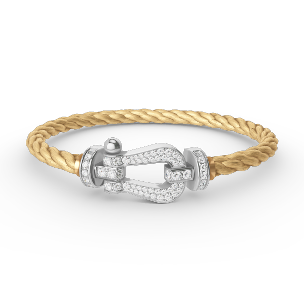 [Auream]FORCE LARGE HORSESHOE FULL DIAMOND BRACELET SILVER