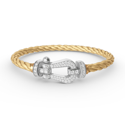 [Auream]FORCE LARGE HORSESHOE FULL DIAMOND BRACELET SILVER