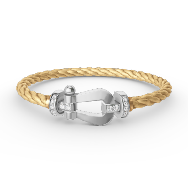 [Auream]FORCE LARGE HORSESHOE HALF DIAMOND BRACELET SILVER