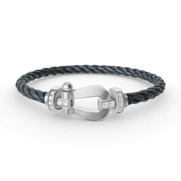 [Auream]FORCE LARGE HORSESHOE HALF DIAMOND BRACELET SILVER