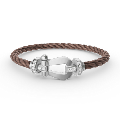 [Auream]FORCE LARGE HORSESHOE HALF DIAMOND BRACELET SILVER