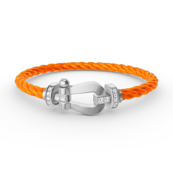 [Auream]FORCE LARGE HORSESHOE HALF DIAMOND BRACELET SILVER