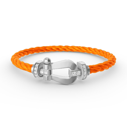 [Auream]FORCE LARGE HORSESHOE HALF DIAMOND BRACELET SILVER
