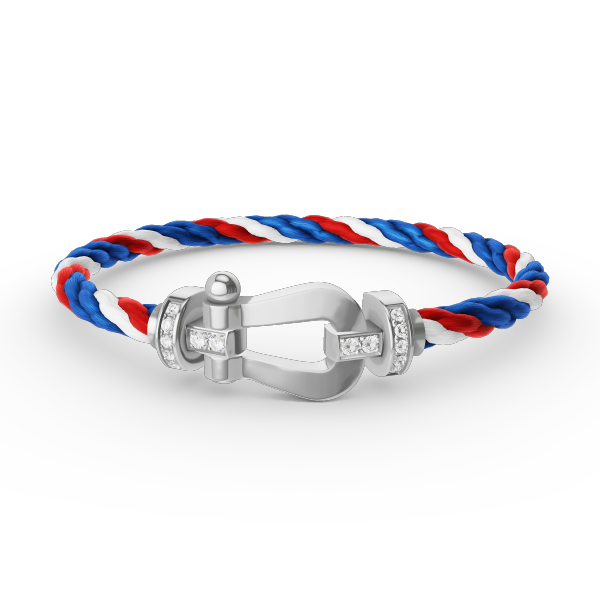 [Auream]FORCE LARGE HORSESHOE HALF DIAMOND BRACELET SILVER