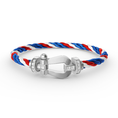 [Auream]FORCE LARGE HORSESHOE HALF DIAMOND BRACELET SILVER