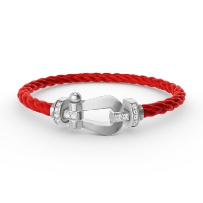 [Auream]FORCE LARGE HORSESHOE HALF DIAMOND BRACELET SILVER