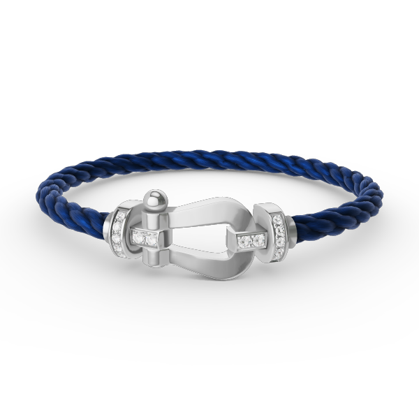 [Auream]FORCE LARGE HORSESHOE HALF DIAMOND BRACELET SILVER