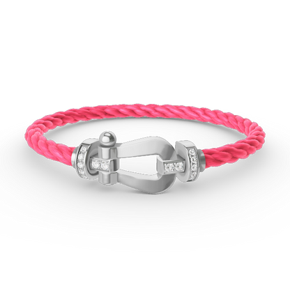 [Auream]FORCE LARGE HORSESHOE HALF DIAMOND BRACELET SILVER