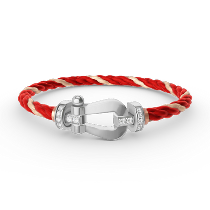 [Auream]FORCE LARGE HORSESHOE HALF DIAMOND BRACELET SILVER