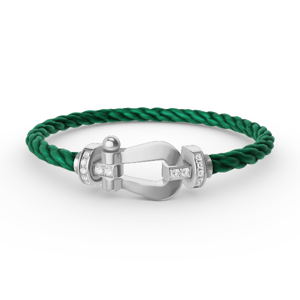[Auream]FORCE LARGE HORSESHOE HALF DIAMOND BRACELET SILVER