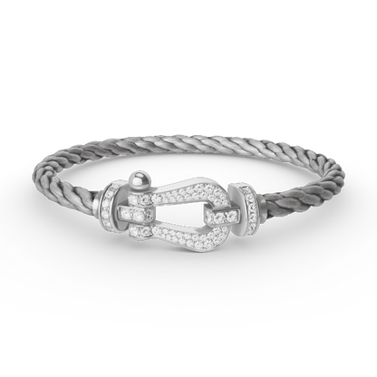 [Auream]FORCE LARGE HORSESHOE FULL DIAMOND BRACELET SILVER