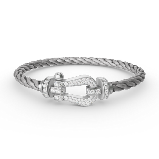 [Auream]FORCE LARGE HORSESHOE FULL DIAMOND BRACELET SILVER
