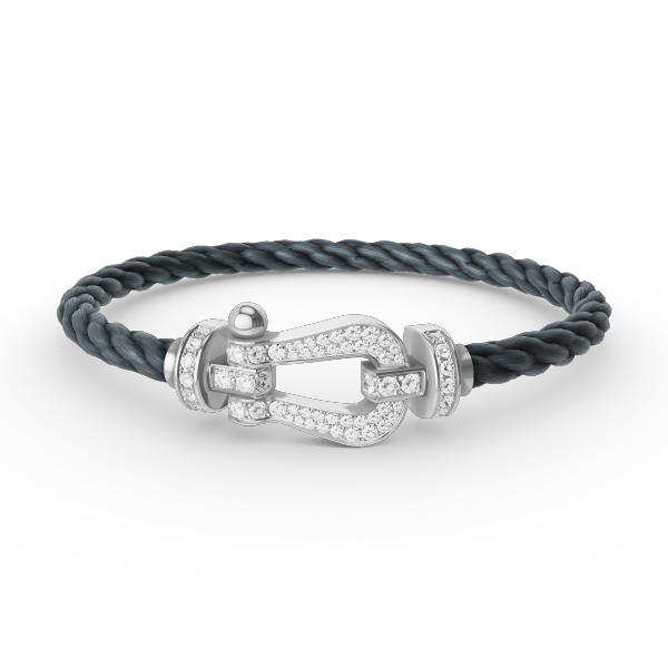[Auream]FORCE LARGE HORSESHOE FULL DIAMOND BRACELET SILVER