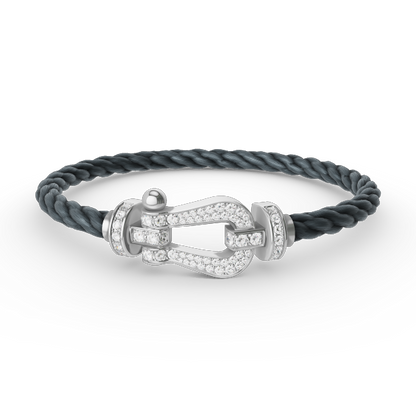 [Auream]FORCE LARGE HORSESHOE FULL DIAMOND BRACELET SILVER