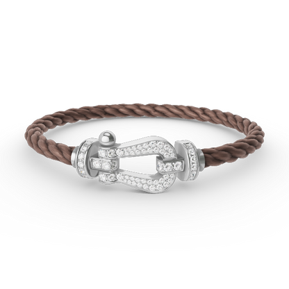 [Auream]FORCE LARGE HORSESHOE FULL DIAMOND BRACELET SILVER