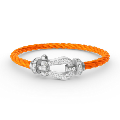 [Auream]FORCE LARGE HORSESHOE FULL DIAMOND BRACELET SILVER